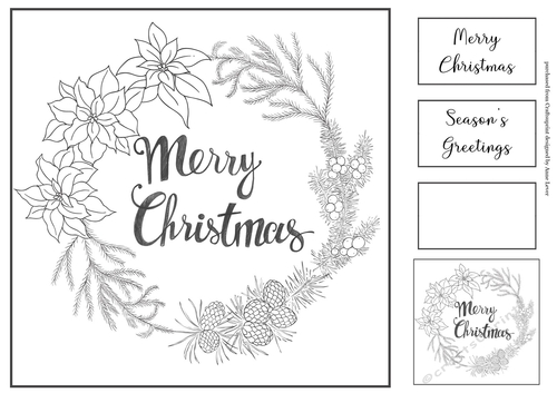 Simple Ink Saver Christmas Wreath 1