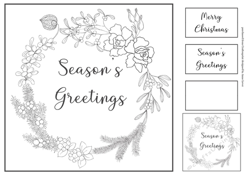 Simple Ink Saver Christmas Wreath 2
