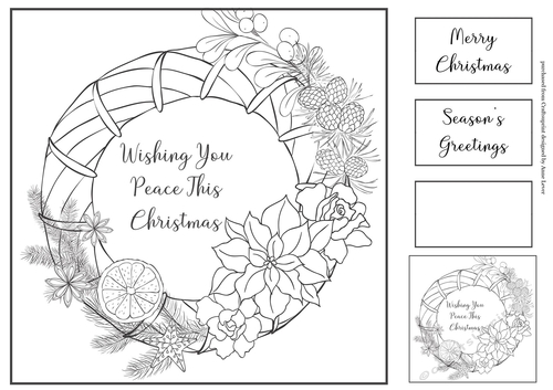 Simple Ink Saver Christmas Wreath 4