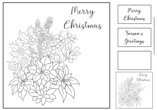 Simple Ink Saver Christmas Bouquet 1