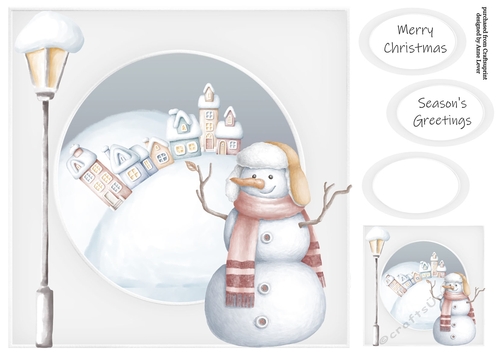 Snowman Village 3 8x8
