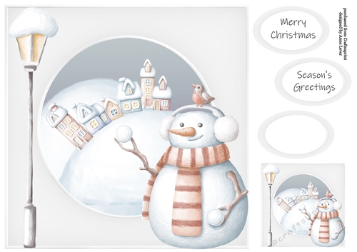 Snowman Village 1 8x8