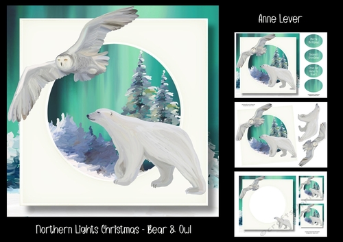 Northern Lights Christmas - Bear & Owl
