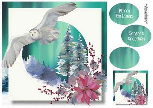 Northern Lights Christmas - Owl 8x8