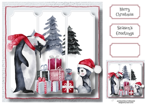 Christmas Penguin Presents 8x8