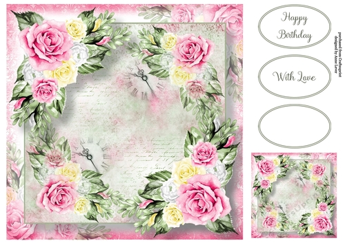Romantic Vintage Roses - Sunshine & Roses 8x8