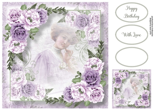 Romantic Vintage Roses - Lovely In Lilac 8x8