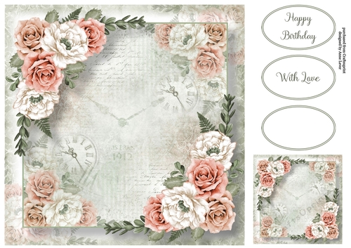 Romantic Vintage Roses - A Hint Of Autumn 8x8