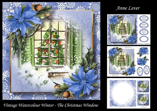 Vintage Watercolour Winter - The Christmas Window