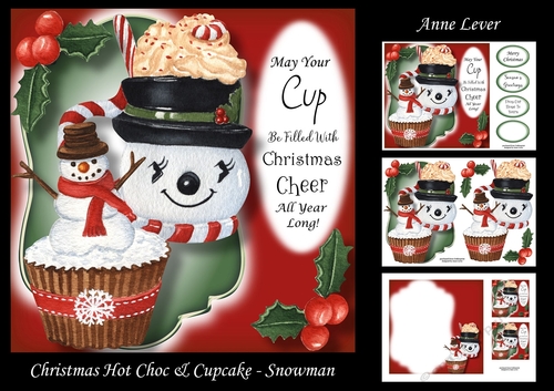 Christmas Hot Choc & Cupcake - Snowman
