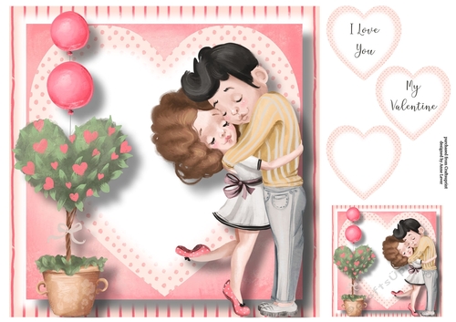 Love Is In The Air - Cuddling Couple 8x8