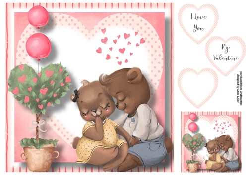 Love Is In The Air - Blushing Bears 8x8