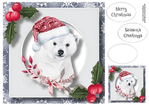 Cute Baby Polar Bear Christmas 8x8