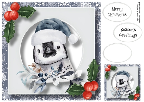 Cute Baby Penguin Christmas 8x8