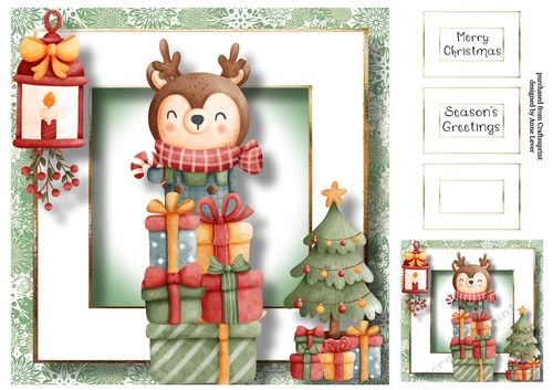 Stack Of Presents - Reindeer 8x8
