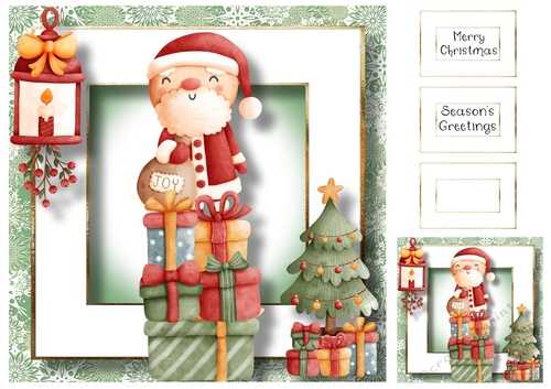 Stack Of Presents - Santa 8x8