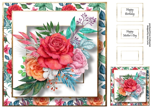Beautiful Roses Bouquet 2 8x8