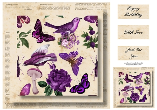 Vintage Nature Botanical Ephemera - Purple