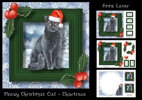 Meowy Christmas Cat - Chartreux 