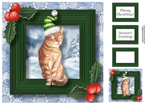 Meowy Christmas Cat - Bengal 8x8