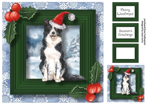 Merry Woofmas Dog - Border Collie 8x8
