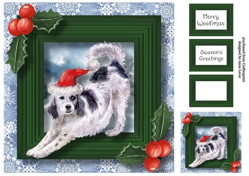 Merry Woofmas Dog - English Setter 8x8