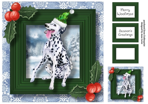 Merry Woofmas Dog - Dalmation 8x8