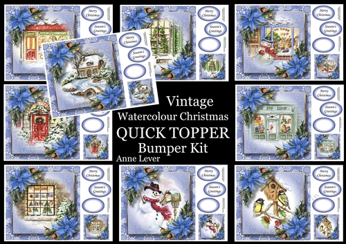 Vintage Watercolour Christmas QUICK TOPPER Bumper Kit