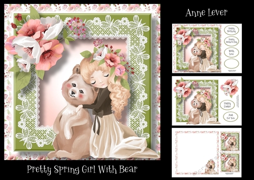 Pretty Spring Girl With Bear