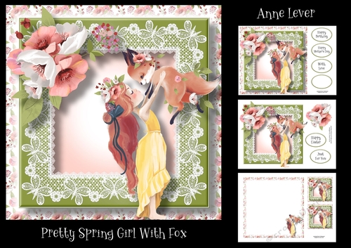 Pretty Spring Girl With Fox