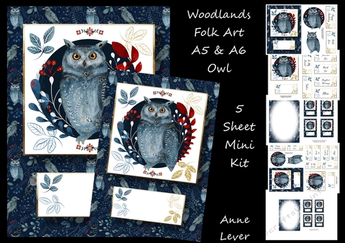 Woodlands Folk Art A5 & A6 - Owl