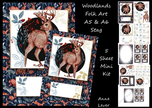 Woodlands Folk Art A5 & A6 - Stag