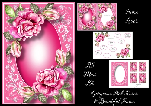 Gorgeous Pink Roses & Beautiful Frame