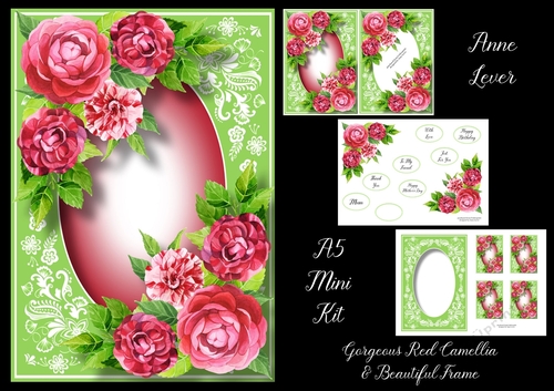 Gorgeous Red Camellia & Beautiful Frame