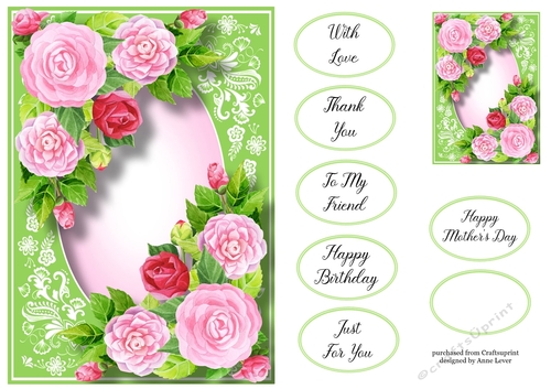 Gorgeous Pink Camellia & Beautiful Frame A5