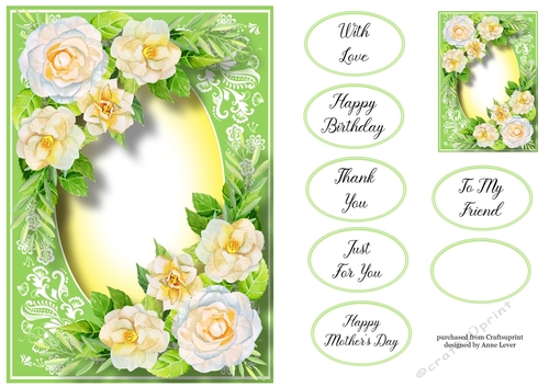 Gorgeous White Camellia & Beautiful Frame A5