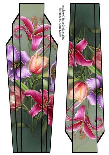 Lge DL Art Deco Floral Topper 6