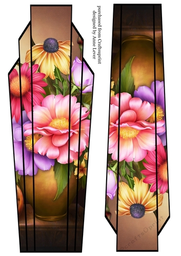 Lge DL Art Deco Floral Topper 7