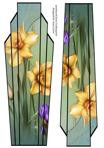 Lge DL Art Deco Floral Topper 13