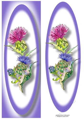 Simple Thistle Flowers Lge DL