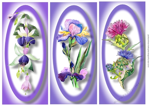 Simple Floral DL Trio Quick Toppers Sheet 2