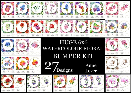 Huge 6x6 Watercolour Floral Bumper Kit
