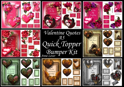 Valentine Quotes A5 QUICK TOPPER Bumper Kit