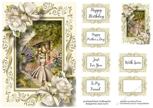 My Hidden Cottage With Cream Roses A5