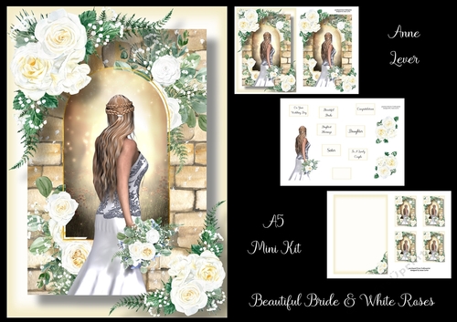 Beautiful Blonde Bride & White Roses