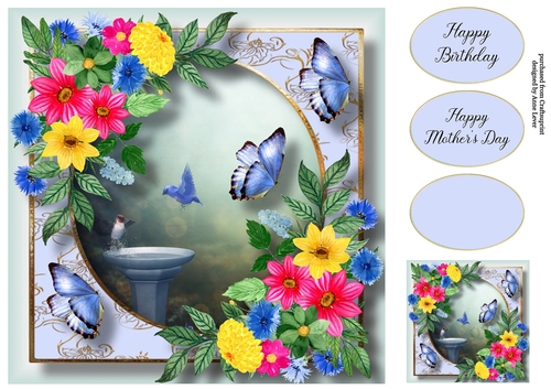 Beautiful Blooms & Butterflies - Bright Bouquet 8x8