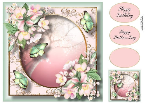 Beautiful Blooms & Butterflies - Apple Blossom 8x8