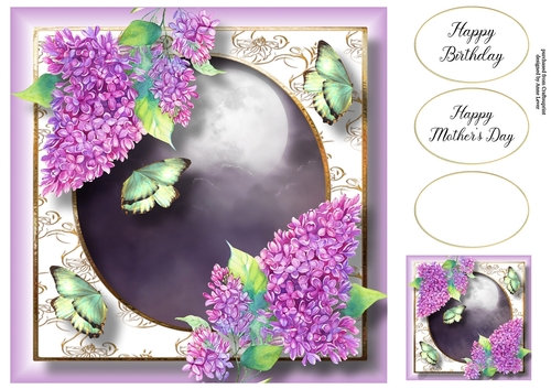 Beautiful Blooms & Butterflies - Lovely Lilac 8x8