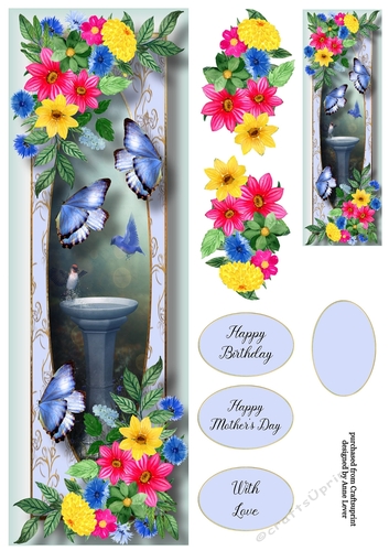 Blooms & Butterflies - Bright Bouquet Large DL