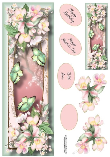 Blooms & Butterflies - Apple Blossom Large DL